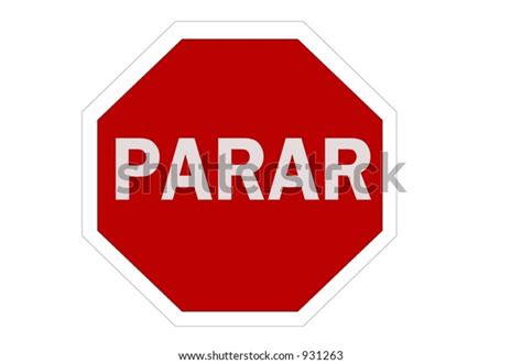 Spanish Stop Sign Isolated On White Stock Illustration 931263