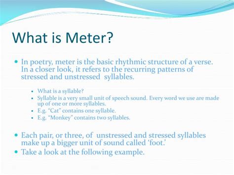 PPT - Meter in Poetry PowerPoint Presentation - ID:2172049