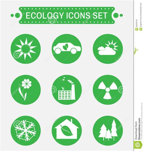 Ecology Logo Vector Icons Set Stock Vector Illustration Of Buttons