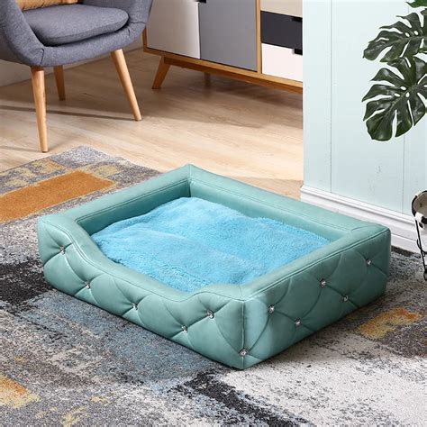 High End Luxury Upholstered Diamond Pet Dog Bed Buy Upholstered