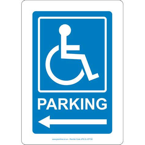 Disabled Parking Arrow Left Sign Jps Online