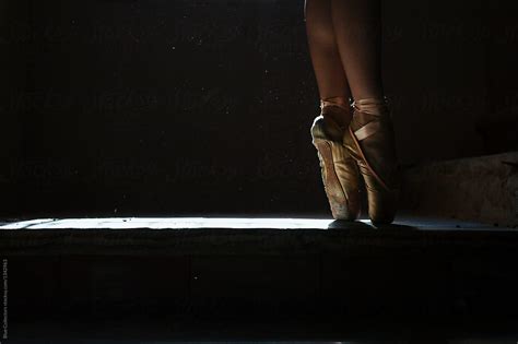 detail of a ballet dancer feet in a warehouse by stocksy contributor blue collectors stocksy