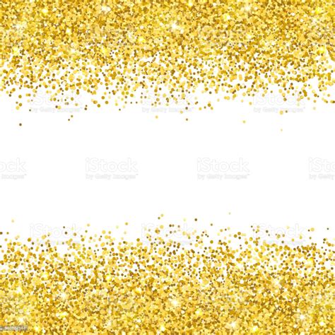 Gold Glitter Placer On White Background Vector Stock