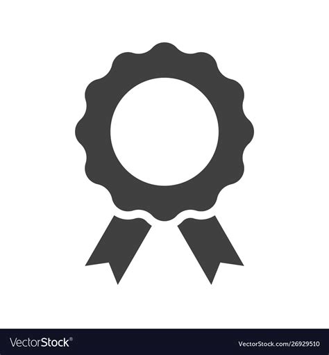 Achievement Badge Black Icon On White Background Vector Image
