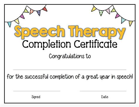 Speech Therapy Awards Printable