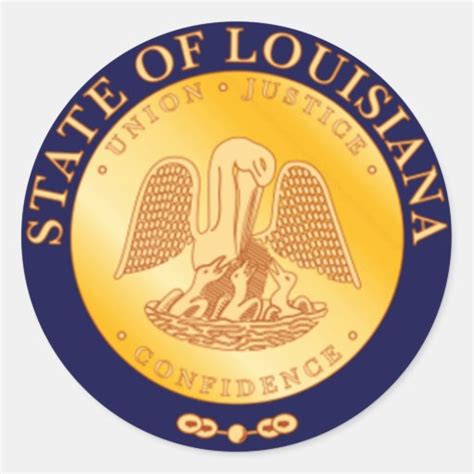 Louisiana State Seal Classic Round Sticker Zazzle