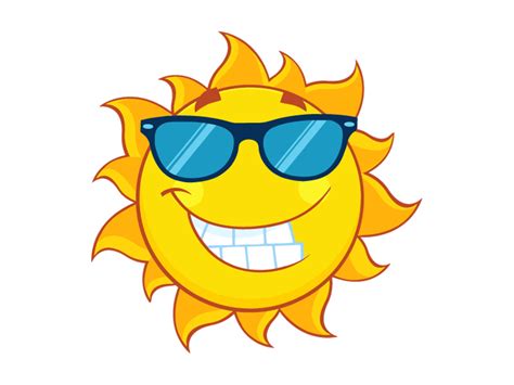 Smiling Cute Sun With Sunglasses By Hit Toon On Dribbble