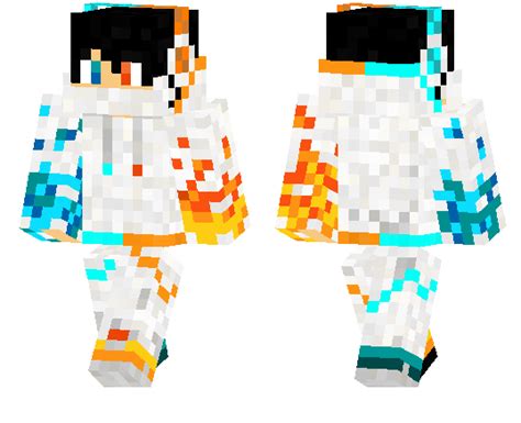 White Fire And Water Skin Minecraft Pe Skins