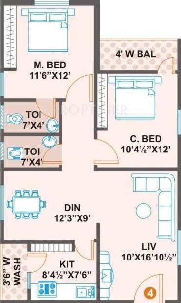 47 2 Bhk House Plan In 1000 Sq Ft