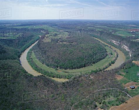 Usa Kentucky Bluegrass Region Aerial View Of Kentucky River