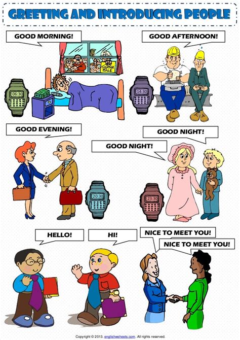 greeting and introducing people poster worksheet
