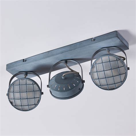 Tamin Grey Led Ceiling Light In Industrial Style Uk