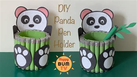 Panda Pen Holder Easy Diy Paper Craft Youtube