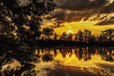 Royalty Free Photo Silhouette Of Trees Near Lake During Sunset Pickpik