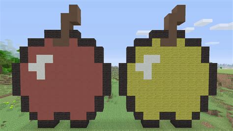 Minecraft Tutorials Red Golden Apple Pixel Art Youtube