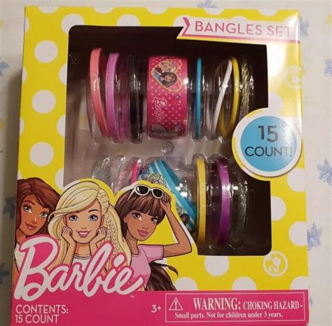 Barbie 15 Piece Girls Assorted Bracelets Bangles Set Kids 3 And Up