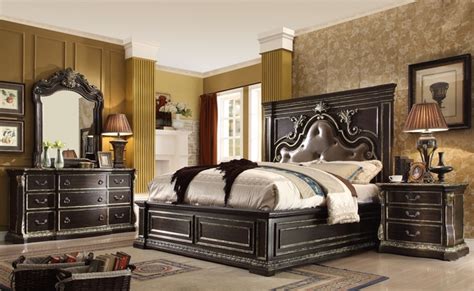 Old world estate bedroom set in warm pomegranate. Matteo Old World 4-pc King Bedroom Set In Dark Brown Ebony ...