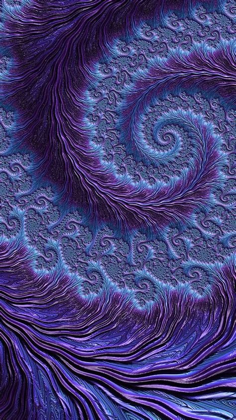 Purple And Blue Spiralling Fractal Digital Art By Mo Barton