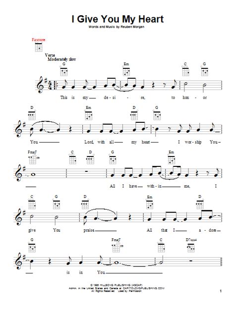 Hillsong I Give You My Heart Sheet Music Pdf Notes Chords