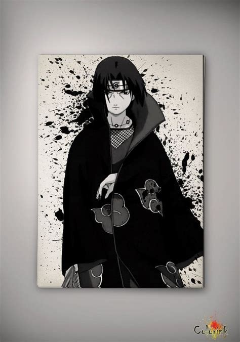 Naruto Shippuuden Uchiha Itachi Watercolor Print 8x10 Archival Print