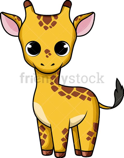Cute Baby Giraffe Cartoon Vector Clipart Friendlystock