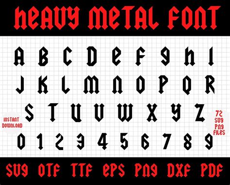 Heavy Metal Font Hard Rock Font Rock Font Metal Font Heavy Metal Alphabet Heavy Metal Svg