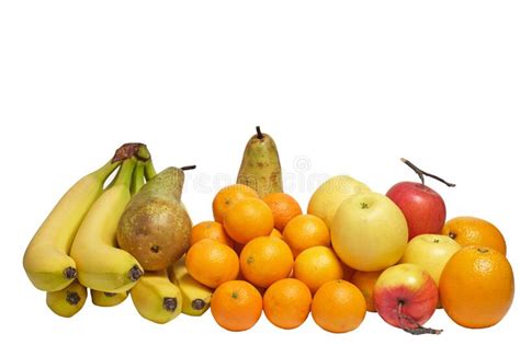 Fresh And Ripe Fruits On White Background Abundance Vitamins In Fruits