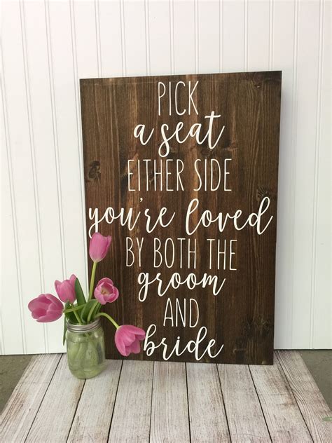 Rustic Wedding Seating Sign Today Two Families Pick A Seat