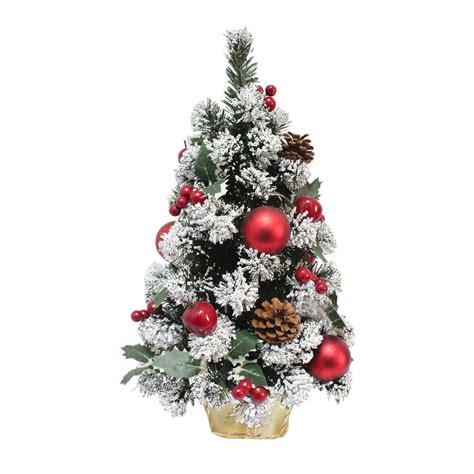 Decorated Artificial Mini Christmas Tree 60cm Tall 3 Styles