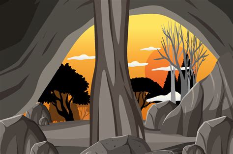 Inside Cave Landscape In Cartoon Style 6892774 Vector Art At Vecteezy