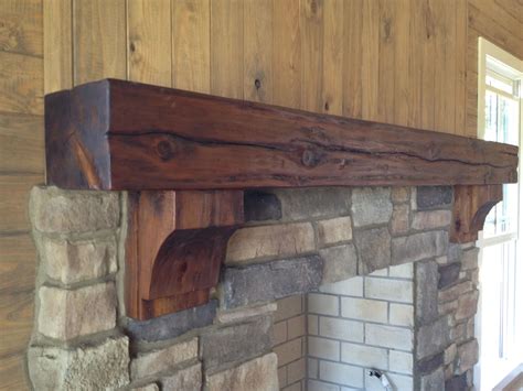 Rustic Timber Mantel With Corbels By Rustic