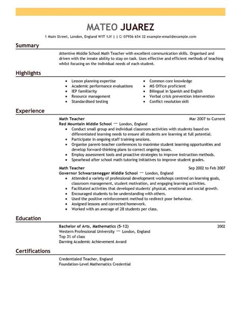 Our teacher resume sample shows you how to use action words to make your work history pop. Best Teacher Resume Example | LiveCareer