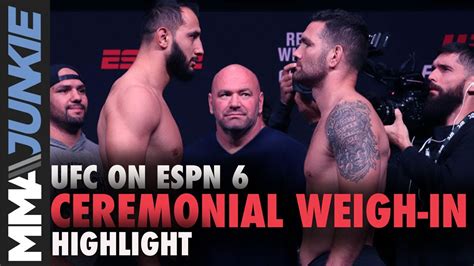 UFC On ESPN 6 Ceremonial Weigh In Faceoffs YouTube