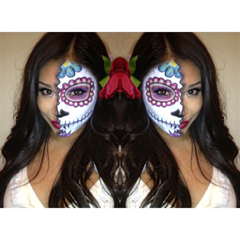 Dia De Los Muertos Day Of The Dead Mexican Sugar Skull Halloween Makeup Face Paint Half Fa