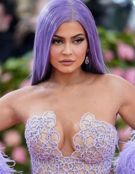 Kylie Jenner Shows Huge Cleavage In See Through Purple Dress 4