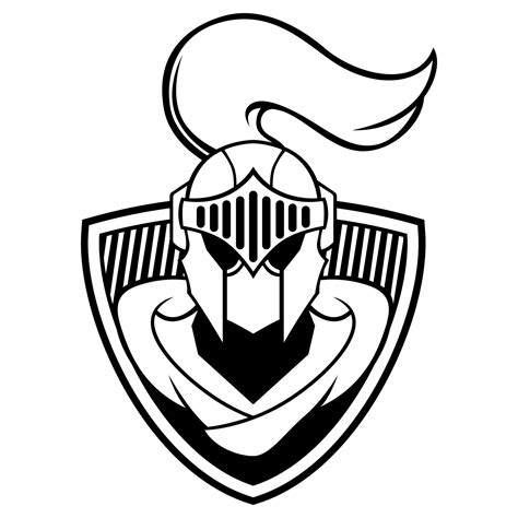 Knight Shield Warrior Vector Black And White Logo Design Mascot