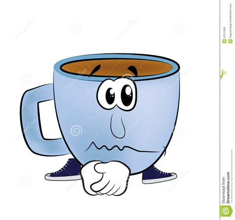 Sad Cup Of Coffee Cartoon Stock Illustration Illustration Of Morning