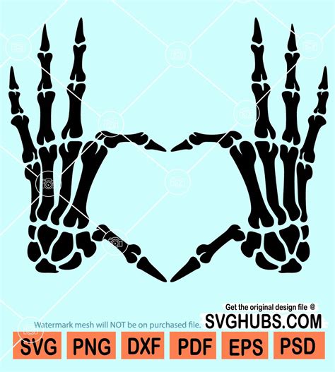 Skeleton Hands Heart Symbol Svg Skeleton Hand Heart Fingers Svg