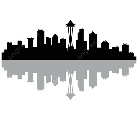 Seattle Skyline Background American Graphic Vector Background
