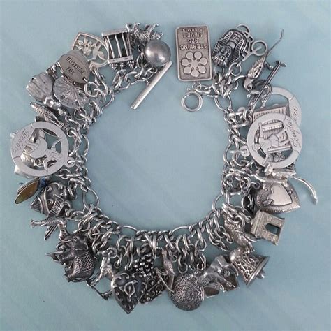 Pinned Says My Packed To The Gills Sterling Silver Charm Bracelet I