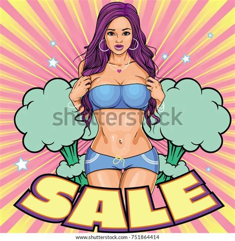 Sexy Cartoon Girl Dressed Top Shorts Stock Vector Royalty Free 751864414