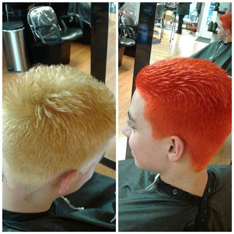It went white at the roots and orange everywhere else. Orange Hair! | Bleached hair, Orange hair, Mens hairstyles