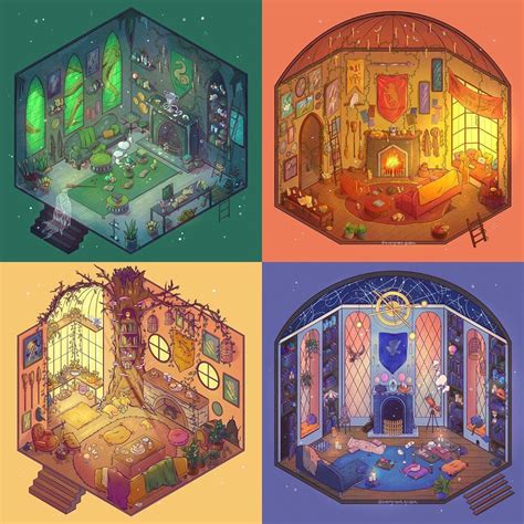 Hogwarts Houses Common Rooms Which House Design Is Your Favorite I Completely Forgot To