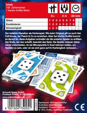 Kniffel vorlage (excel & pdf). Karten-Kniffel® - 75025 - Schmidt Spiele