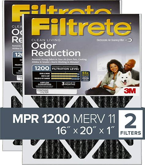 Filtrate Aor00 2pk 1e 16x20x1 Ac Furnace Air Filter Mpr 1200