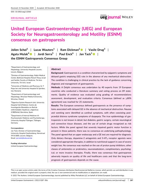 Pdf United European Gastroenterology Ueg And European Society For