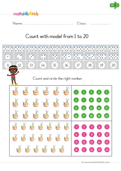 Count With Model From 1 To 20 Counting To 20 Teaching Counting Math