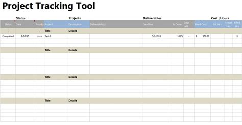Task Tracking Spreadsheet Template Excelxo Com