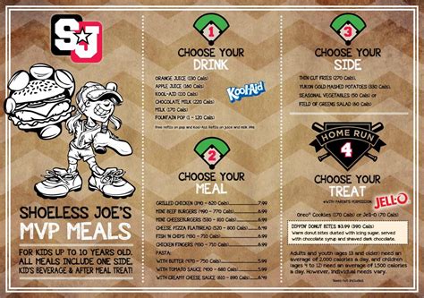 Shoeless Joes Menu Prices And Specials