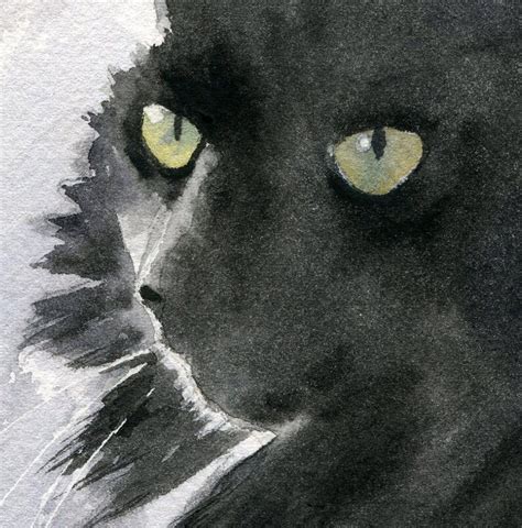 Black Cat Art Painting Print Watercolor Painting Rachel Parker Etsy